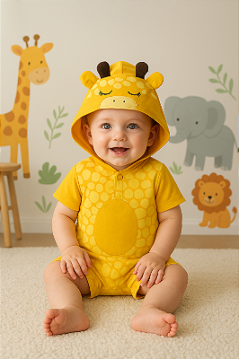 Macaquinho Bebê Interativo Estampa Girafa Kely Kety Sol