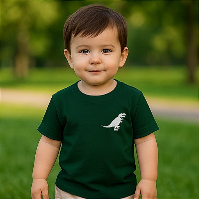 Camiseta Rei Rex Dinossauro Rex 100% Algodão Tam.1/2/3 Verde