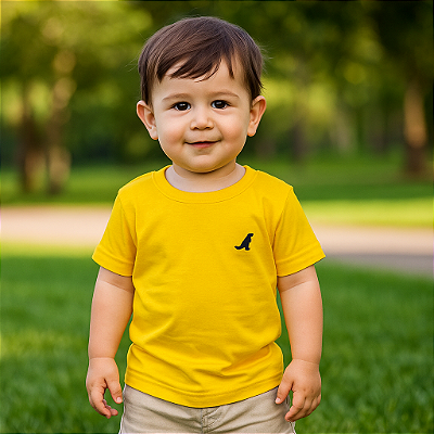 Camiseta Rei Rex Dinossauro Rex 100% Algodão Tam.1/2/3 Amarelo