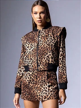 Jaqueta Bomber Animal Print