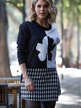 Saia Transpassada em Tweed