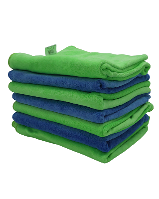 Kit 2 Toalhas de Secagem Tamanho Grande 48X88 400GSM - Verde e Azul