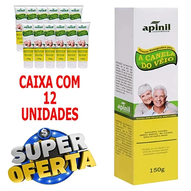 A Canela do Véio - Pomada massageadora - Caixa com 12 unidades.