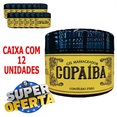 Gel de massagem Copaíba - 250g - Caixa 12 unidades.