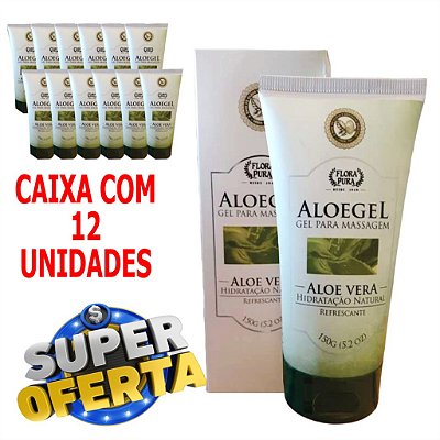Gel de massagem AloeGel - 150g - Caixa 12 unidades.