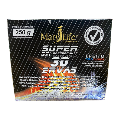 Super Gel 30 Ervas massageador 250g - Mary life