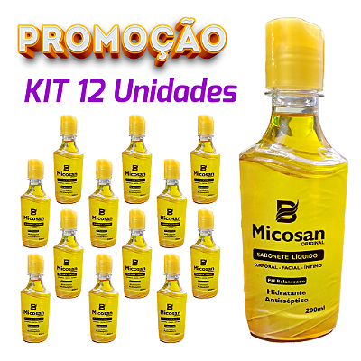 Sabonete Liquido Micosan 200ml Hidratante Antisséptico Cx. 12 Unidades.