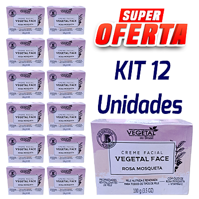 Creme Facial Rosa Mosqueta 100G - Vegetal do Brasil - Cx 12 Unidades.