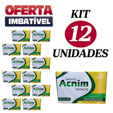 Sabonete ACNIM ANTIACNE - Wedical - 90g - Cx. 12 Unidades.