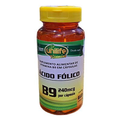 Ácido Fólico B9 60 Cápsulas - Unilife