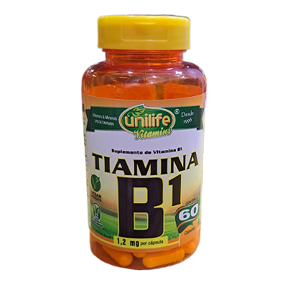 Vitamina B1 Tiamina 60 Cápsulas - Unilife