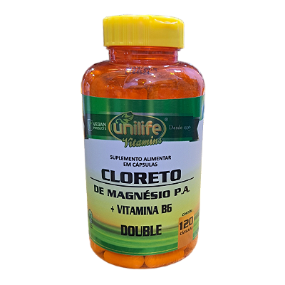 Cloreto De Magnésio Pa + Vitamina B6 Double 120 Cáps - Unilife