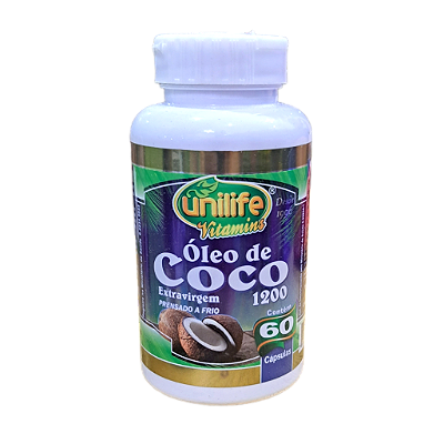 Óleo de Coco Extra Virgem em Capsulas - 60 Capsulas - 1200mg Unilife