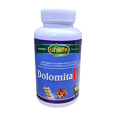 Dolomita com Vitamina D 950mg UNILIFE 60 Cápsulas
