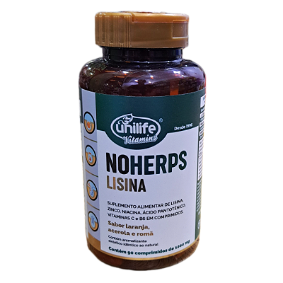 Noherps Lisina Com Vitaminas 90 Comprimidos - Unilife