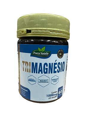 Tri Magnésio 60 cápsulas 500mg - Pura Saúde