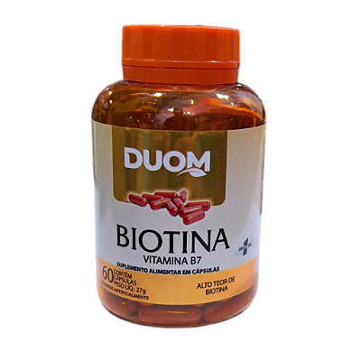 Biotina Vitamina B7 Com 60 Cápsulas DUOM