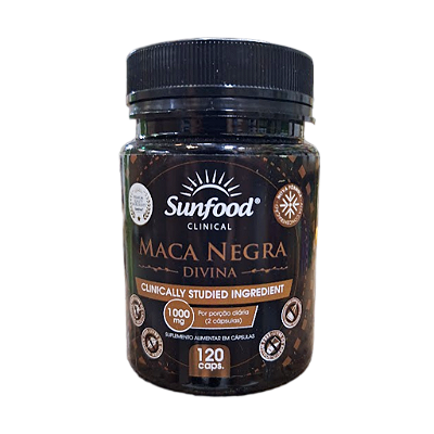 Maca Negra Divina 1000 mg 120 Cápsulas - Sunfood