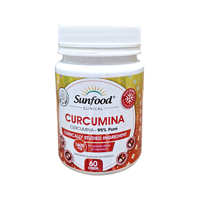 Curcumina 95% puro 1600mg 60 cápsulas - SunFood