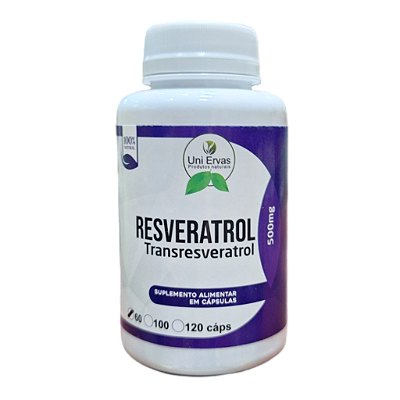 Resveratrol Transresveratrol 500mg - 60 cápsulas - UNI ERVAS