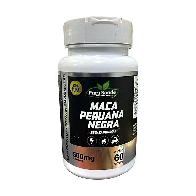 Maca Peruana Negra 60 cápsulas 500mg - Pura Saúde
