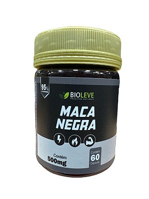 Maca Peruana Negra 60 cápsulas 500mg - Bio Leve