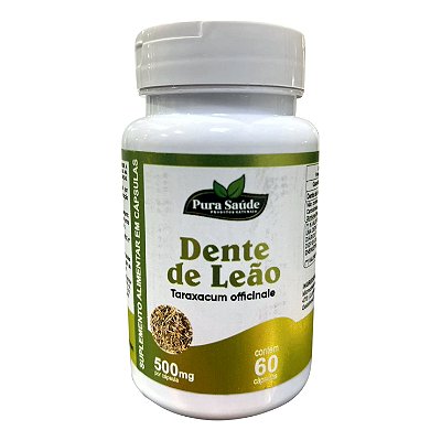 Dente de leão 60 cápsulas 500mg - Pura Saúde