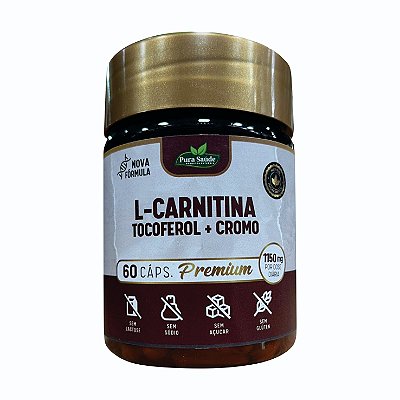 L-Carnitina + Tocoferol + Cromo 60 caps. - Pura Saúde