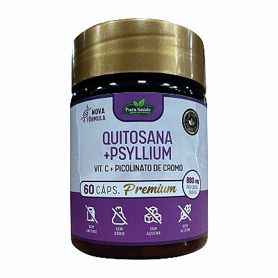Quitosana + Psyllium 60 caps. - Pura Saúde