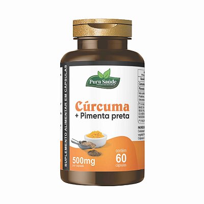 Cúrcuma + Pimenta Preta 60 cáps. - Pura Saúde