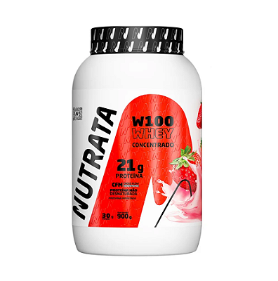 Whey Protein Concentrado 900g - Strawberry Milkshake - Nutrata