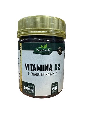 Vitamina K2 Menaquinona 60caps - Pura Saúde