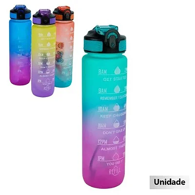 Garrafa de Plástico 1L Degradê Adesivos Color