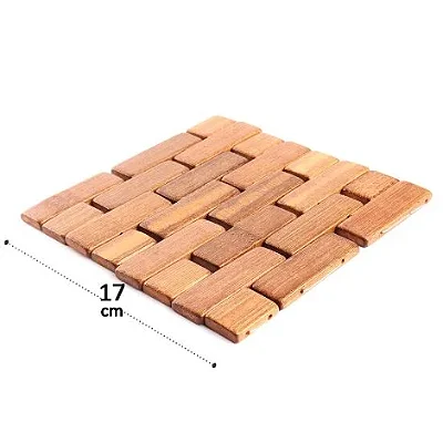 Descanso de Panela Bambu Quadrado 16cm