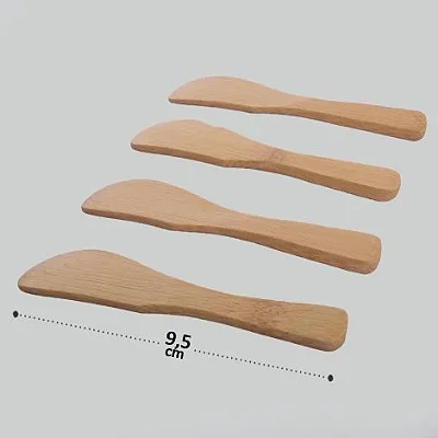 Espátula de Bambu 9,5cm 4 Peças