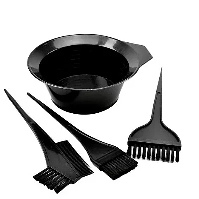 Kit Pincel e Tigela para Tintura de Cabelo 4 Peças