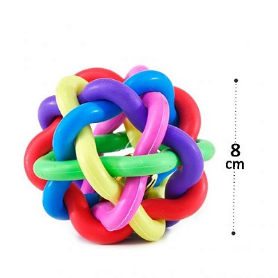 Bola Trançada Multicolorida com Guizo para Pet