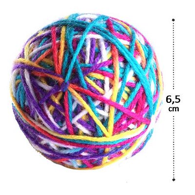 Bola de Lã com Guizo para Gatos 6,5cm Color