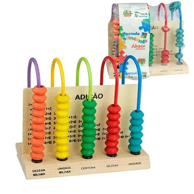 Ábaco de Madeira 15cm 5 Hastes