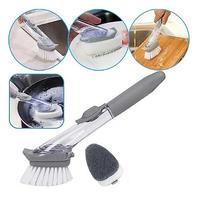 Escova de Limpeza Multiuso 2 em 1 com Dispenser