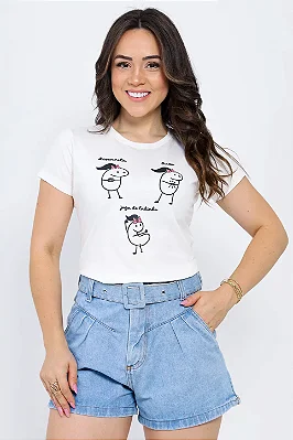 T-Shirt Flork Desenrola Bate Joga De Ladinho OFF WHITE