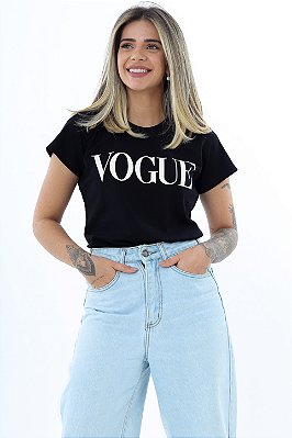 T-Shirt Vogue Simples PRETA