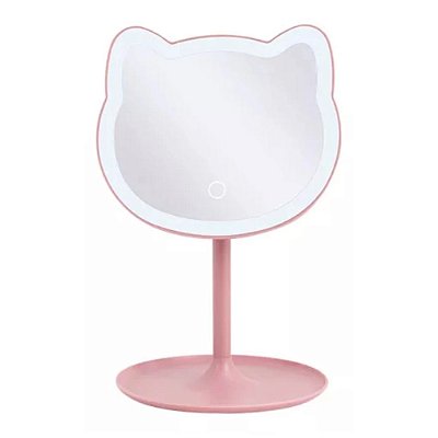 Espelho de Mesa Inclinável LED USB Gatinho Color