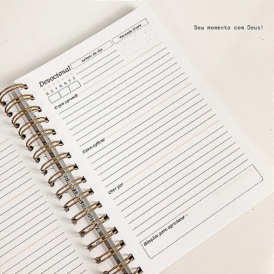 Refil para Planner Devocional - A5 - Furos Laterais - 92 Folhas