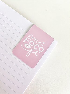 Marca Página Magnético - Força, Foco e Fé Rosa