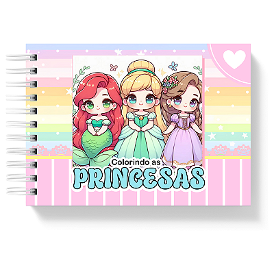 Livro de Colorir Colorindo Princesas 50 Folhas 180g/m² + Acetato