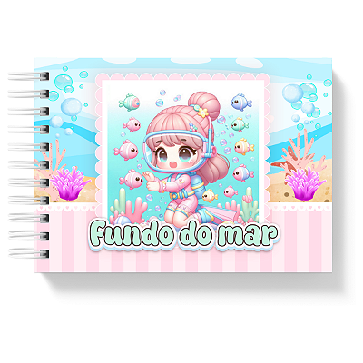 Livro de Colorir Colorindo Fundo do Mar Menina 50 Folhas 180g/m² + Acetato
