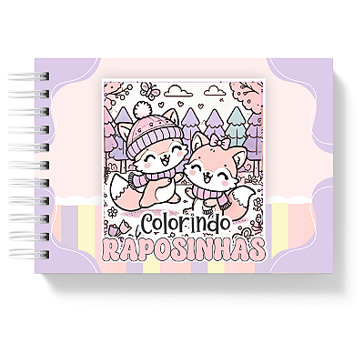 Livro de Colorir Colorindo  Raposinhas 50 Folhas 180g/m² + Acetato