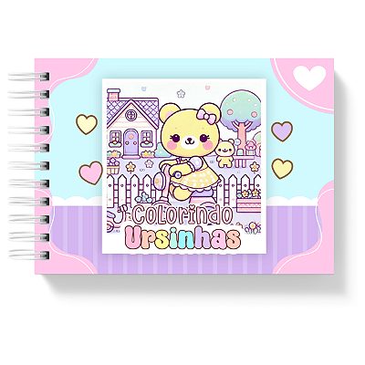 Livro de Colorir Colorindo Ursinhas 50 Folhas 180g/m² + Acetato