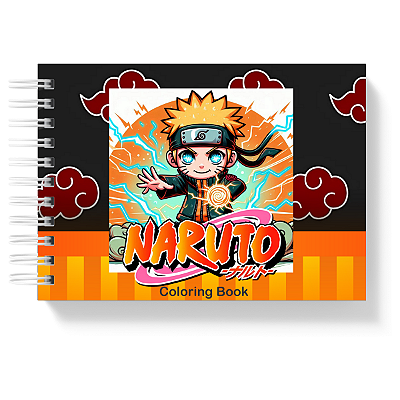 Livro de Colorir Colorindo Naruto 50 Folhas 180g/m² + Acetato